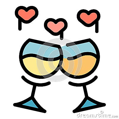 Wedding wine glass icon vector flat Stock Photo