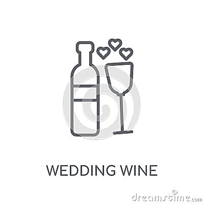 wedding Wine linear icon. Modern outline wedding Wine logo conce Vector Illustration