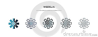 Wedelia icon in different style vector illustration. two colored and black wedelia vector icons designed in filled, outline, line Vector Illustration