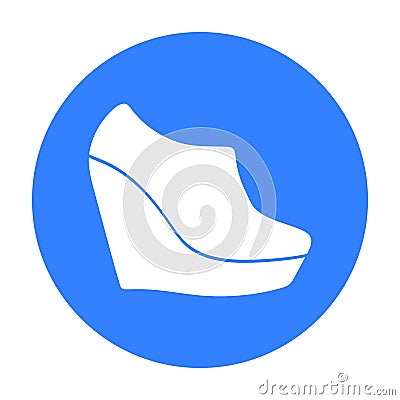 Wedge booties icon in black style isolated on white background. Shoes symbol stock vector illustration. Vector Illustration