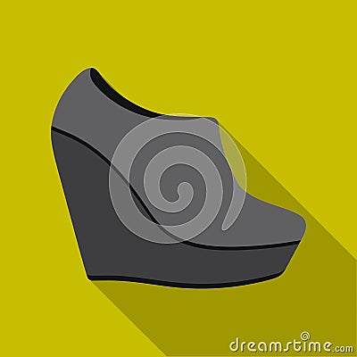 Wedge booties icon in flat style isolated on white background. Shoes symbol stock vector illustration. Vector Illustration