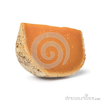 Wedge of French Mimolette cheese Stock Photo