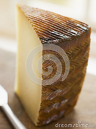 Wedge of Manchego Cheese Stock Photo