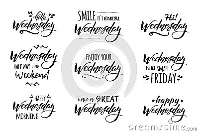 Wednesday hand drawn lettering Vector Illustration