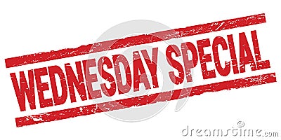 WEDNESDAY SPECIAL text on red rectangle stamp sign Stock Photo