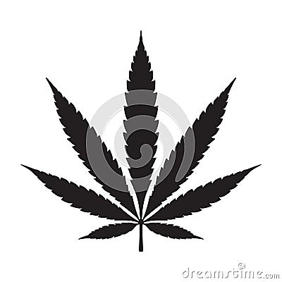 Weed Marijuana cannabis leaf icon illustration logo Cartoon Illustration