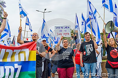 Week 21 of anti-government protest in Haifa Editorial Stock Photo