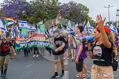 Week 21 of anti-government protest in Haifa Editorial Stock Photo