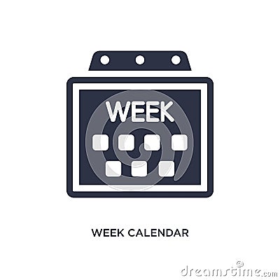 week calendar icon on white background. Simple element illustration from airport terminal concept Vector Illustration