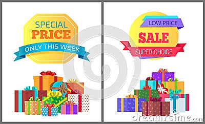 Only Week Special Price Exclusive Posters Gifts Vector Illustration