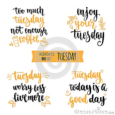 Weekdays motivation quotes Vector Illustration