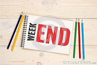 Black week and red end text, weekend concept Stock Photo