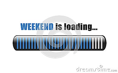 Weekend is loading blue bar Vector Illustration