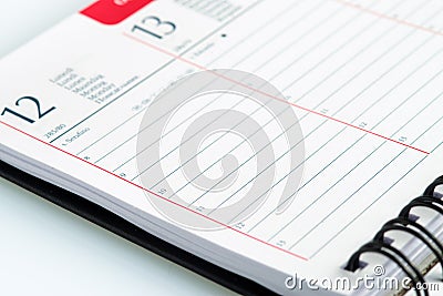 Weekly agenda with spiral Stock Photo