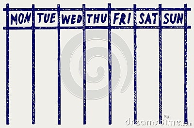 Weekly calendar Vector Illustration