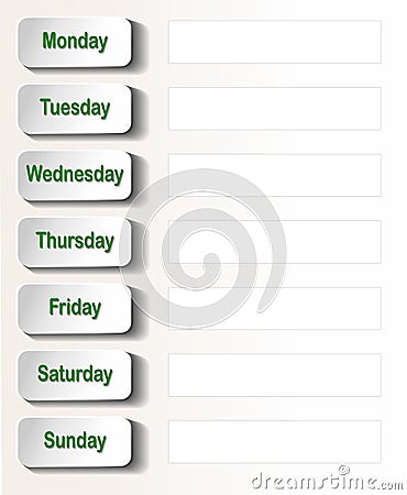 Weekly calendar Vector Illustration