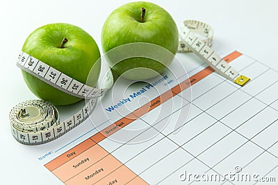 Weekly meal planner Stock Photo