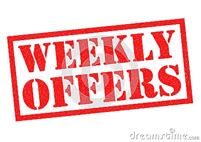 WEEKLY OFFERS Stock Photo