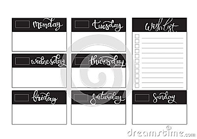 Weekly planner blank template Vector Illustration