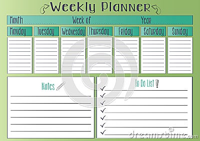 Weekly Planner Vector Illustration