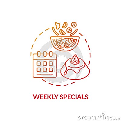 Weekly specials concept icon Vector Illustration