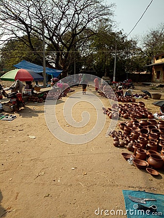 Weekly tribal market in Indian subcontinent Editorial Stock Photo