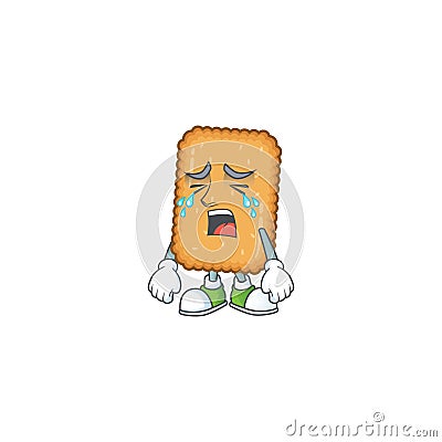 A weeping biscuit cartoon character design concept Vector Illustration