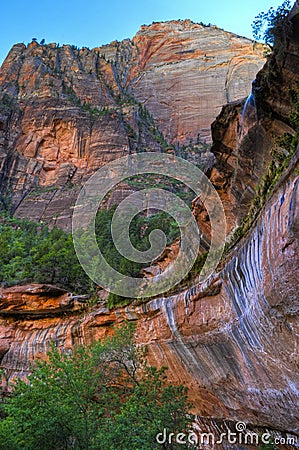 Weeping Rock in Zion Canyon Stock Photo