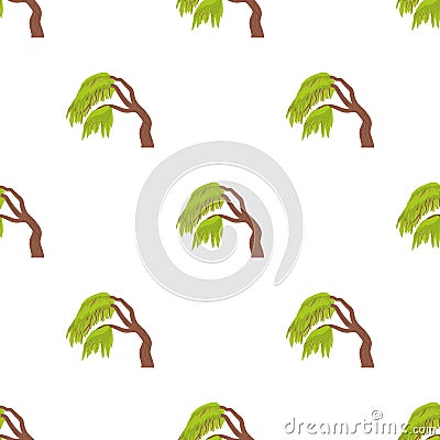 Weeping willow pattern seamless vector Vector Illustration