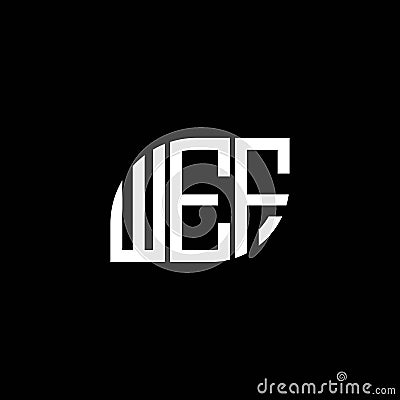WEF letter logo design on black background. WEF creative initials letter logo concept. WEF letter design Vector Illustration