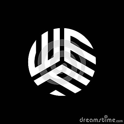 WEF letter logo design on black background. WEF creative initials letter logo concept. WEF letter design Vector Illustration