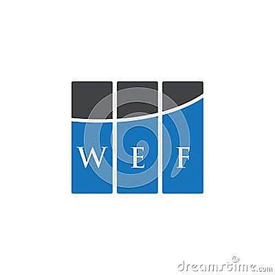 WEF letter logo design on WHITE background. WEF creative initials letter logo concept. WEF letter design Vector Illustration