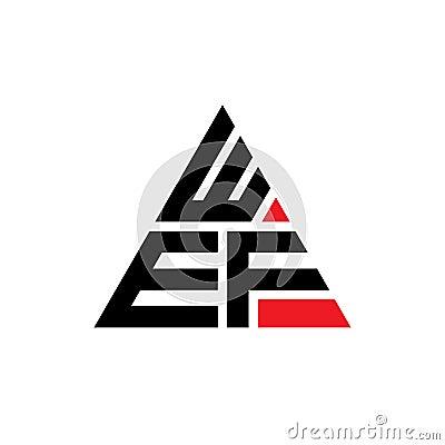 WEF triangle letter logo design with triangle shape. WEF triangle logo design monogram. WEF triangle vector logo template with red Vector Illustration