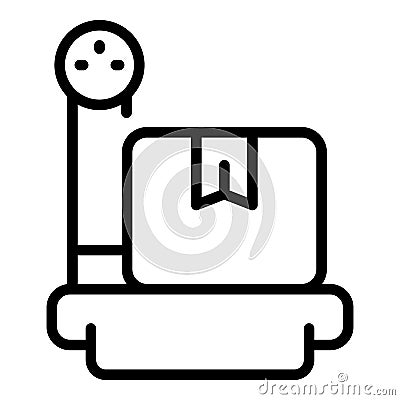 Weigh package icon outline vector. Parcel weight Stock Photo