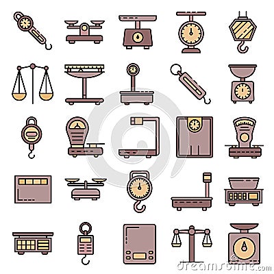 Weigh scales icons vector flat Vector Illustration