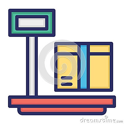 Weighing machine, scale, Platform, box fully editable vector icon Vector Illustration