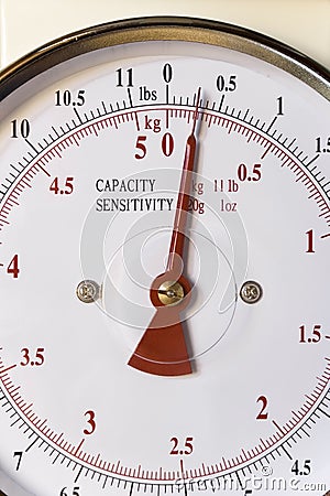 Weighing scales dial Stock Photo