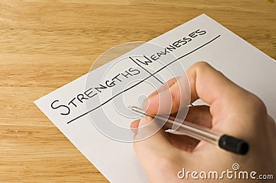 Weighing Up The Strengths and Weaknesses Stock Photo