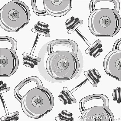 Weight and dumbbell pattern Vector Illustration