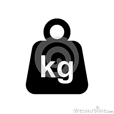 Weight icon. Kg weight logo. Kettlebell icon. Dumbbell symbol in flat style Vector Illustration