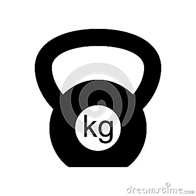 Weight icon. Kg weight logo. Kettlebell icon. Dumbbell symbol in flat style Vector Illustration