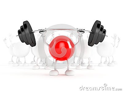 Weight lifter on a white background Cartoon Illustration