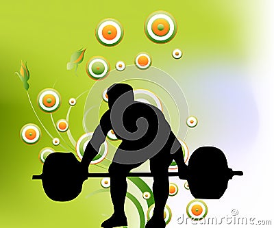 Weight lifting Cartoon Illustration