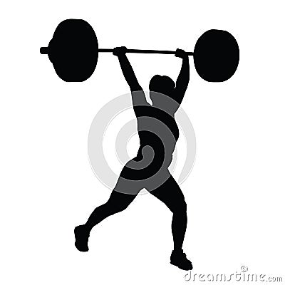 Weight lifting woman vector silhouette Vector Illustration