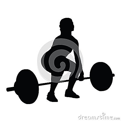 Weight lifting woman vector silhouette Vector Illustration