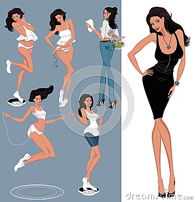 Weight loss Vector Illustration