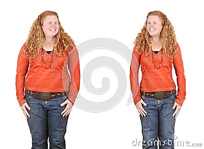 Before and after weight loss Stock Photo