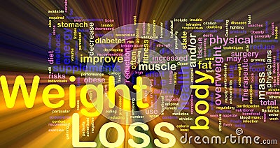 Weight loss background concept glowing Cartoon Illustration