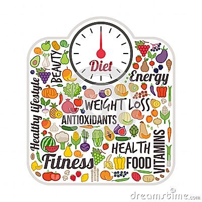 Weight loss and healthy eating concept Vector Illustration