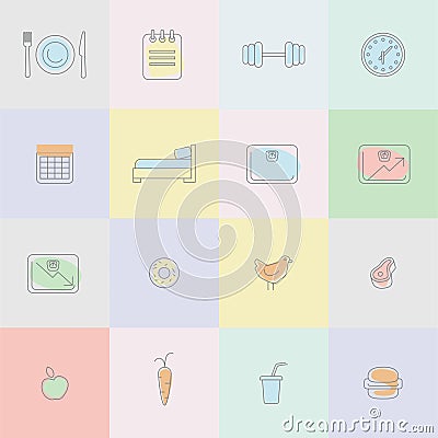 Weight loss infographic icons design template Vector Illustration